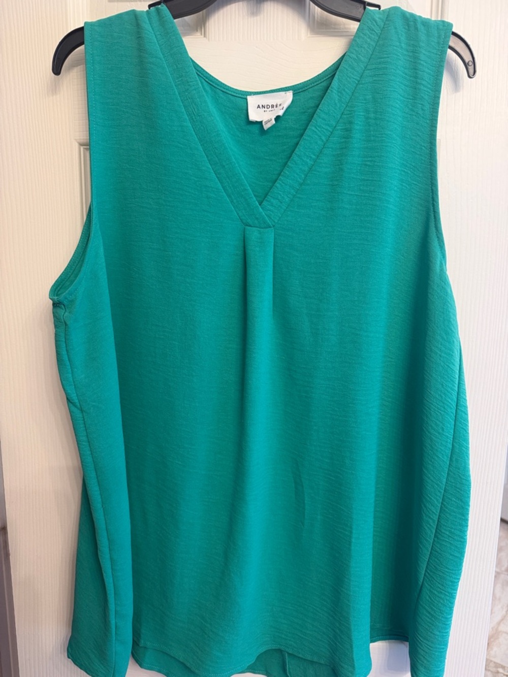 Andree Teal V-Neck Sleeveless Blouse